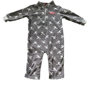 3 FOR $20 HP. CARTER’S 18M Gray & White Moose Print Fleece Jumpsuit